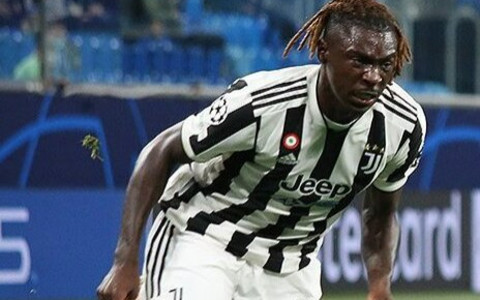 Moise Kean con la maglia della Juventus