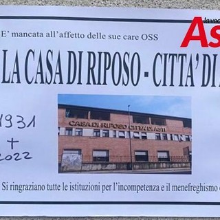 Uno dei finti manifesti funebri affissi dagli ex dipendenti nei giorni della chiusura definitiva della struttura (ph. Merfephoto - Efrem Zanchettin)