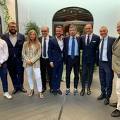 La delegazione astigiana di Noi Moderati con l'On. Lupi, il presidente Cirio e il senatore Berutti