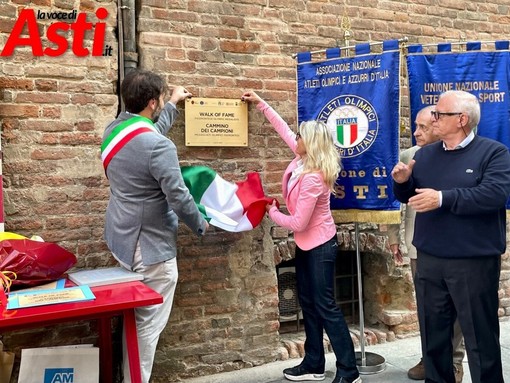 L'inaugurazione della targa del "Cammino dei Campioni"