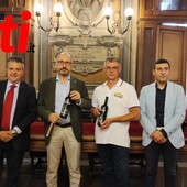 Da sinistra: l'assessore Origlia, il sindaco Rasero, il presidente di C.A.M.E.A. Fabio Gaiotto e il direttore di Coldiretti Asti Diego Furia