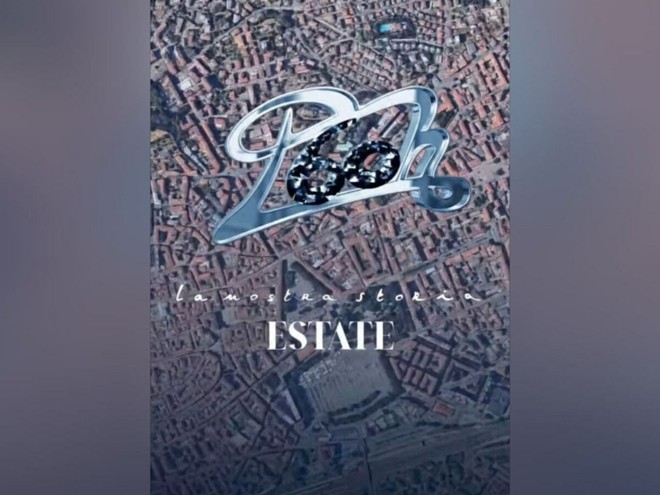 La sovrapposizione tra il logo dei Pooh, aggiornato al sessantennale, e la vista area del centro città "apre" il video caricato su Instagram dalla band