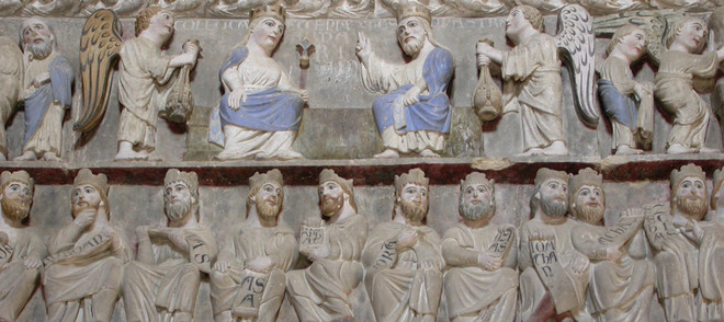 Particolare del grande jubè all'interno della Canonica di Vezzolano