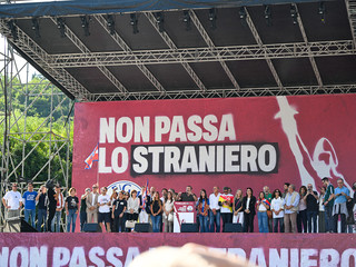 La Lega riunita a Pontida (foto di Alessandro Galbiati) La Lega riunita a Pontida (foto di Alessandro Galbiati)