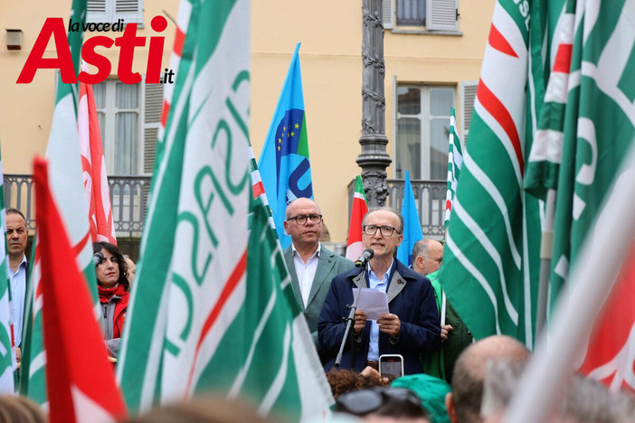 Sauro Rossi ritratto durante il comizio (ph. Merfephoto - Efrem Zanchettin)