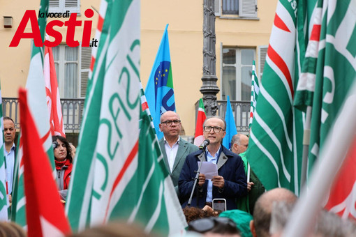 Sauro Rossi ritratto durante il comizio (ph. Merfephoto - Efrem Zanchettin)