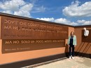 Anna Macchia, sindaco di Villafranca, ritratta in uno scorcio della piazza che verrà inaugurata sabato