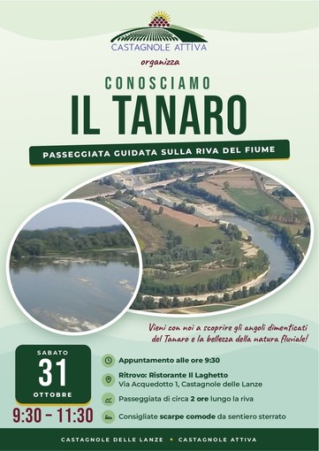 Castagnole delle Lanze riscoprirà il Tanaro con una camminata guidata Castagnole delle Lanze riscoprirà il Tanaro con una camminata guidata