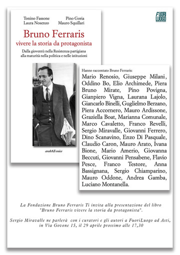 Lunedì 29 aprile si presenta ad Asti il libro &quot;Bruno Ferraris: vivere la vita da protagonista&quot;
