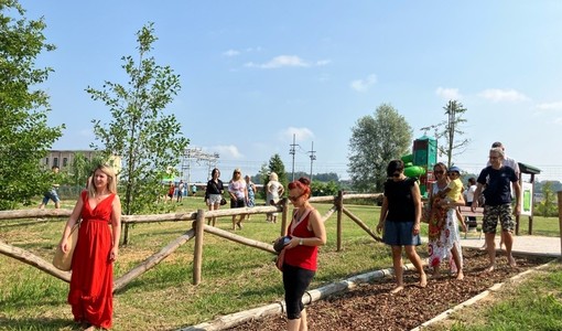 L'area del parco riservata alle camminate a piedi nudi