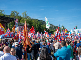 La Lega riunita a Pontida (foto di Alessandro Galbiati) La Lega riunita a Pontida (foto di Alessandro Galbiati)