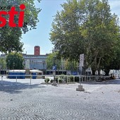 L'allestimento della piazza per il Palio (Archivio - MerfePhoto)
