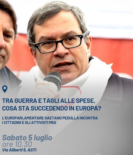 Gaetano Pedullà ad Asti: un incontro con i cittadini contro la corsa agli armamenti