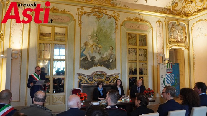 Immagini della presentazione dei lavori di restauro del Salone