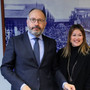 Il sindaco Maurizio Rasero con l'assessore al Commercio Loretta Bologna