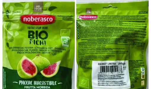 Scatta il richiamo per un lotto di fichi secchi bio di Noberasco Scatta il richiamo per un lotto di fichi secchi bio di Noberasco