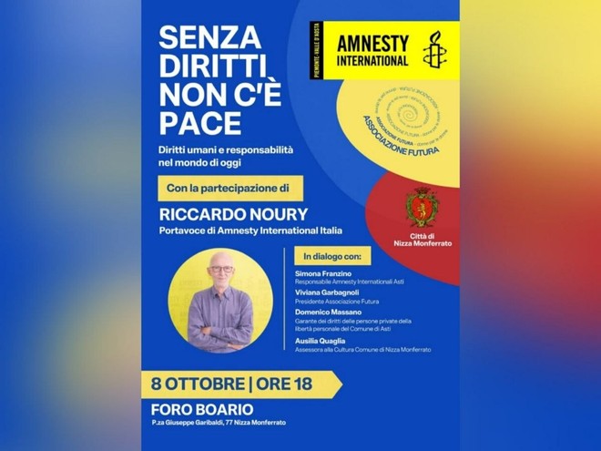 Al Foro Boario di Nizza Monferrato si parlerà di diritti e conflitti con Riccardo Noury Al Foro Boario di Nizza Monferrato si parlerà di diritti e conflitti con Riccardo Noury
