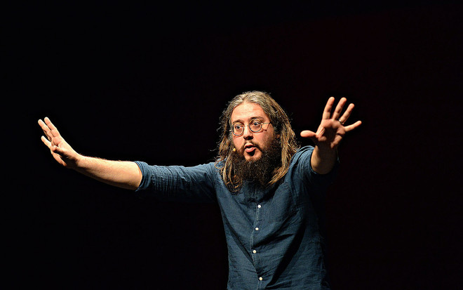 Roberto Mercadini in un'immagine di scena