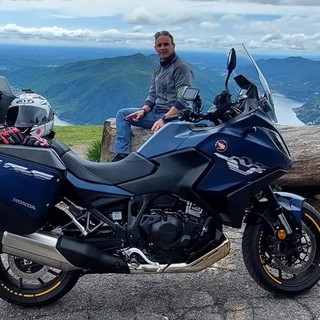 Perissinotto con la sua amata motocicletta