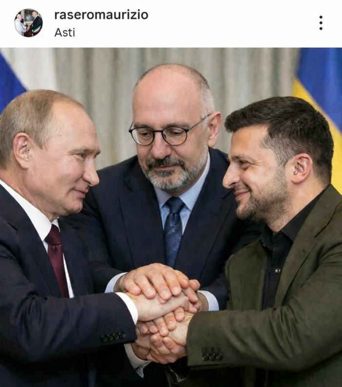 L'immagine comparsa sui profili social del sindaco di Asti, assurta alle glorie del web internazionale