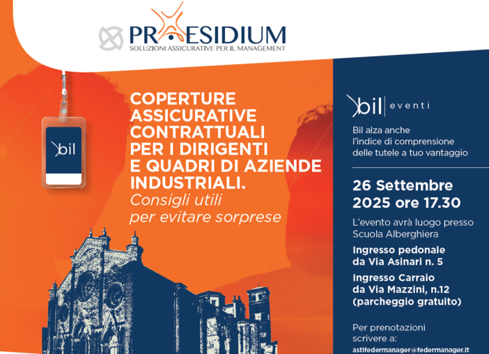 Coperture assicurative contrattuali per dirigenti e quadri: un evento di approfondimento per tutelare il futuro professionale