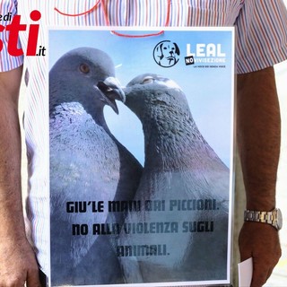 Il sit in di diverse associazioni animalista e ambientaliste contro il piano