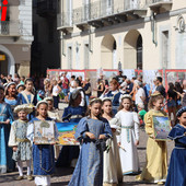 La sfilata dei bambini il sabato del Palio La sfilata dei bambini il sabato del Palio