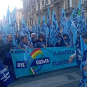 Uno dei momenti di protesta per il contratto