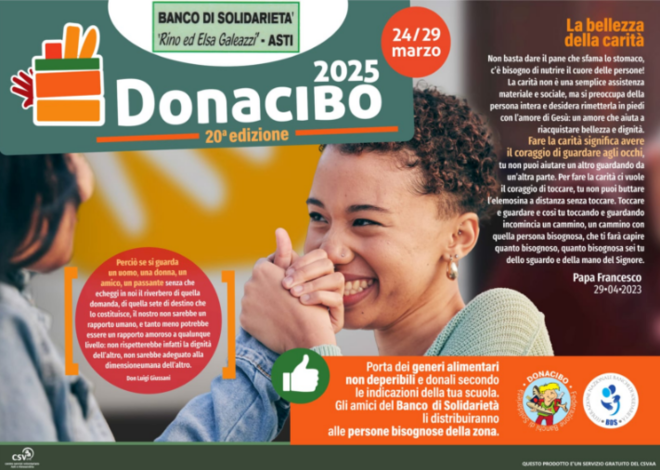 Le scuole di Asti solidali con DonaCibo 2025:  raccolti 4300 chili di generi alimentari in 35 scuole