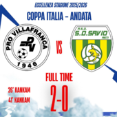 Doppietta di Kankam, la Pro Villafranca vince il derby di Coppa