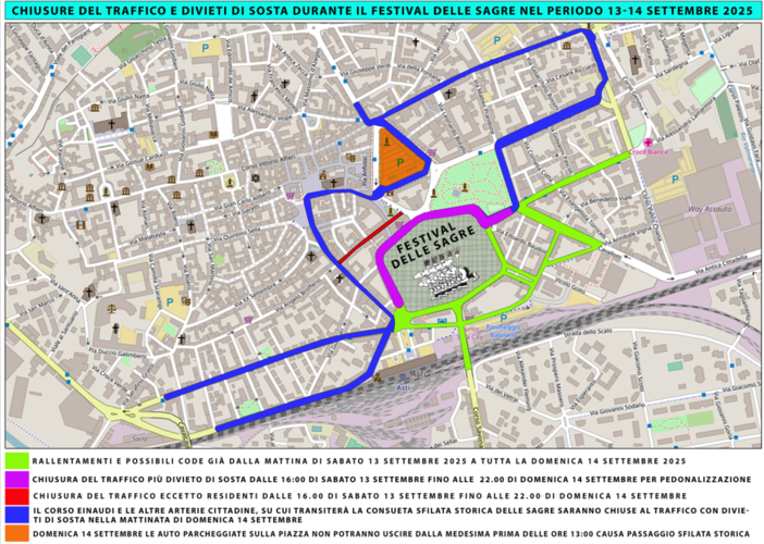 Sagre, rivoluzione traffico: da domani scattano le prime chiusure [DOCUMENTO ALLEGATO]