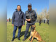 L'assessore Giacomini con Simba e il suo conduttore L'assessore Giacomini con Simba e il suo conduttore