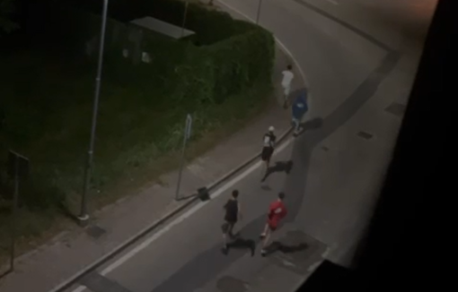 Il gruppo di vandali in fuga