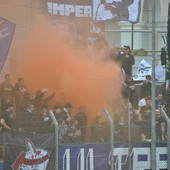 Foto d'archivio di tifosi dell'Imperia Foto d'archivio di tifosi dell'Imperia