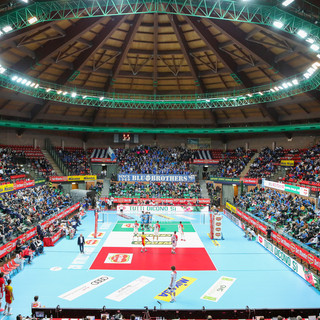 Il pubblico al palasport per la finale di Coppa Italia contro Reggio Emilia nella stagione 2021/2022. Domani contro Brescia sarà sold-out