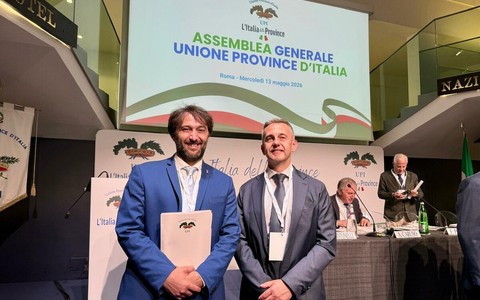Nosenzo (a sinistra) e Ferrero ritratti a margine dell'assemblea Upi