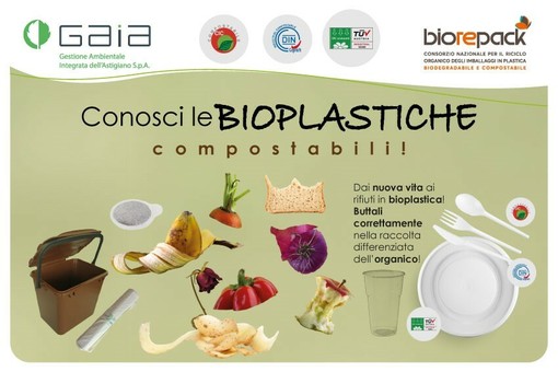 Canelli, campagna sulla corretta raccolta delle bioplastiche nell'organico