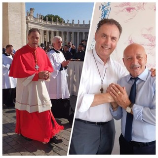 Il Rettore maggiore nominato cardinale e la foto con il sindaco di Castelnuovo (Fonte Facebook)