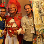 Il capitano del Palio tra fantino e rettore vincitore