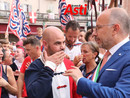 Maurizio Rasero con Antonio Siri, vincitore del Palio 2024 (Merphefoto)