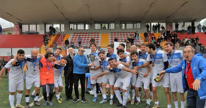 L’esultanza del Calliano nella finale 2025, detentore della Coppa