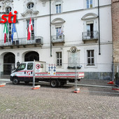 Il cantiere del Municipio (Merphefoto)