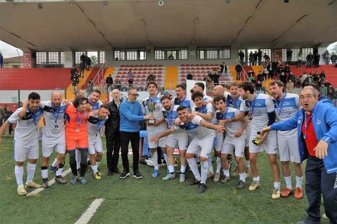 L’esultanza del Calliano nella finale 2025, detentore della Coppa
