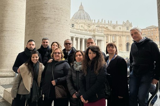 La delegazione in visita al Papa