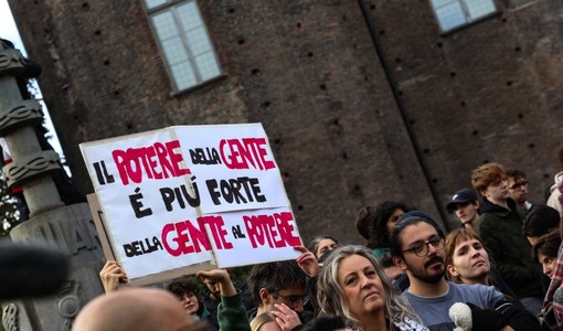 Un'immagine del corteo, ieri a Torino Un'immagine del corteo, ieri a Torino
