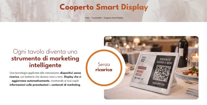 Cooperto presenta gli Smart Display: ogni tavolo diventa un canale di comunicazione intelligente