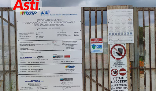Depuratore di Asti, cantiere agli sgoccioli ma addio al vecchio camminamento sul Tanaro