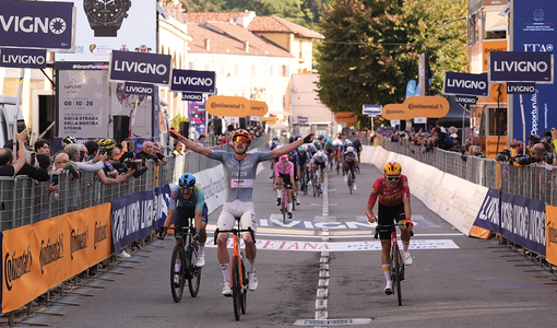Dorian Godon taglia il traguardo (foto: sito gran piemonte)
