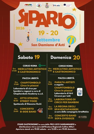 Sipario 2026, a San Damiano d’Asti due giorni tra gusto, spettacoli e divertimento