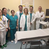 L’equipe di Gastroenterologia. Da sinistra: Ada Tinebra, Alessandra Barrera, Giuseppina Pelissetti, Demis Pitoni, Federica Mediati, Alessandro Adriani e il primario Giovanni Valentini